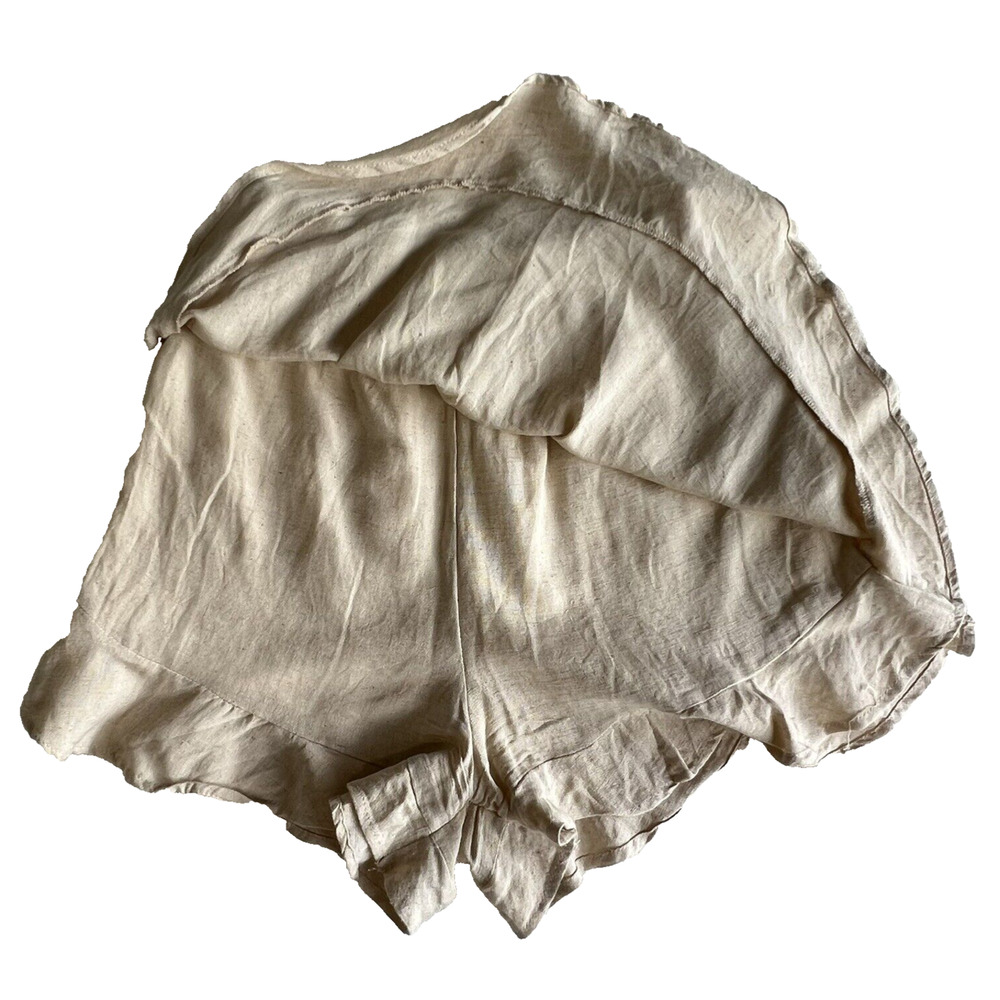 Japna Women's Flirty Skort Short Size M Tan Elastic Waist Lined Boho - Picture 6 of 7